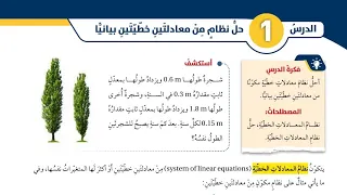 ( 18 ) الدرس الأول : حل نظام من معادلتين خطيتين بيانيا ( كتاب الطالب )