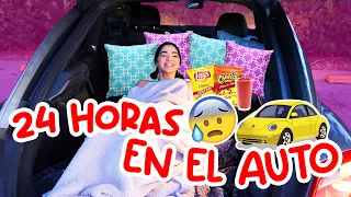 24 horas ENCERRADA en el CARRO 😱 UN DIA EN EL CARRO 🚗 VIVIENDO EN EL COCHE! 😊