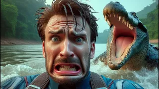 superheroes being chased by an animal💥Marvel & DC-All Characters