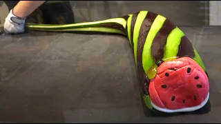 スイカの手作りキャンディー - Handmade Candy Making - Japanese Street Food - 수제캔디 만들기 手工糖果 - Papabubble パパブブレ