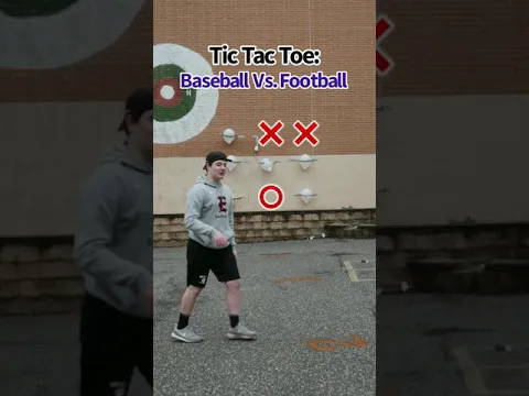AMAZING Football Vs. Baseball TIC TAC TOE CHALLENGE! #shorts