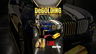 ASMR BMW X7 DeGolding 🏎️ Removing Gold Vinyl for White Style [LIVE]