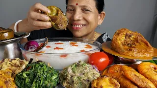Panta Bhat with Fish and Shrimp Food Eating Vlog ASMR MUKBANG