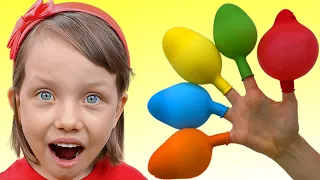Daddy Finger Family balloons song 3 by Alex and Nastya