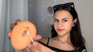 ASMR| Sassy girl gives you a belly button piercing.. 💁🏻‍♀️