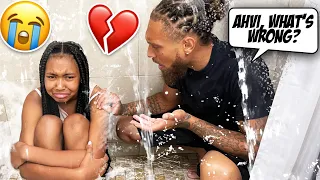 CRYING IN THE SHOWER FULLY CLOTHED PRANK ON MY DAD!! *Shocking Reaction*