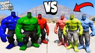 Team Dad Hulk Vs Team Kid Hulk Epic Battle In GTA 5!