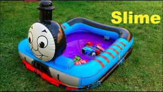 Thomas and Friends Toy Trains in Swimming Pool Disney Cars Toys McQueen Egg Surprise