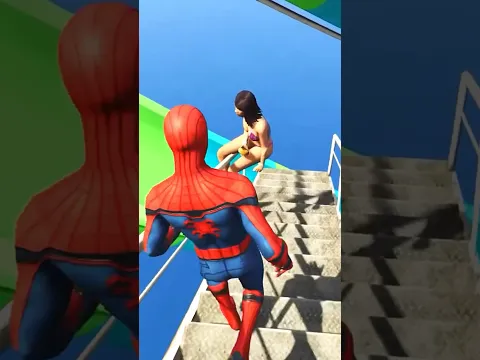 وقعت البنات من فوق السلم في لعبة GTA للموبايل مود سبايدر مان هتموت من الضحك 😂♥️