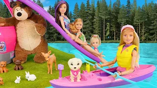 🌲 BARBIE de Acampada en su Caravana 😸 Cat Juguetes