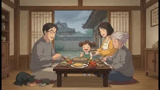 Stormy Night in the Forest House: Cooking Warm Sujebbi & Potato Pancakes | Village Ghibli-Style ASMR