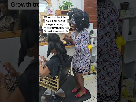 Secretly putting hair growth treatments in my client's hair because she love to cut