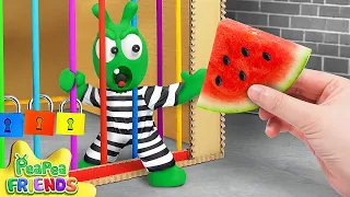Pea Pea Escape from CARDBOARD PRISON Challenge - Unlock the Rainbow Locks! 🔐🌈🍉