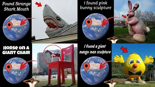 😱😰Top 4 Strange Things Sculpture On Google Earth 🌍!