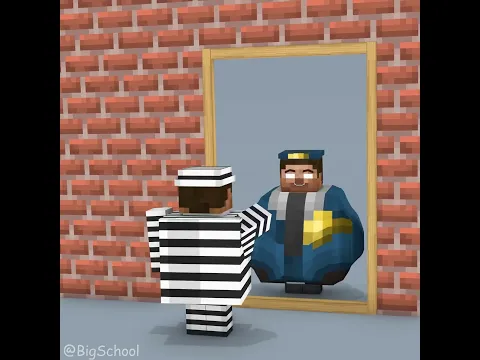 The Strange Mirror | Fat Steve Prisoner Vs Fat Herobrine Police