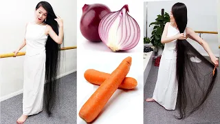 An onion with a carrot will change your hair forever. Lengthening and thickening hair quickly.