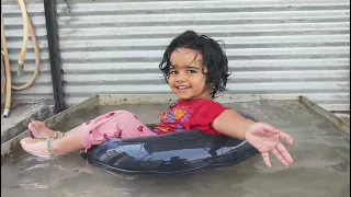 श्रावणीला खुप गर्मी होते म्हणून काय केले घरच्या घरी तळ बनवले खुप मज्जा आली 🧑‍💼😂👍