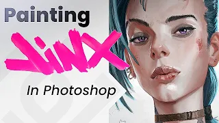 💕🔥Painting Jinx from Arcane🔵 - from paper to Photoshop