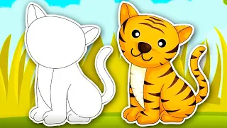 Animal Puzzle Guessing Game for Toddlers! Learn about Animals with Puzzles | Kids Learning Videos