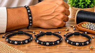 Está pulsera de hombre se vende SOLA 💸😍 TUTORIAL PASO A PASO FÁCIL