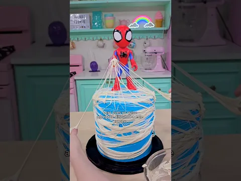 TELARAÑAS CON BOMBÓN PASTEL SPIDER MAN | MIS PASTELITOS