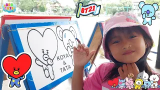 Melukis Karakter BT 21 Tata Dan Koya