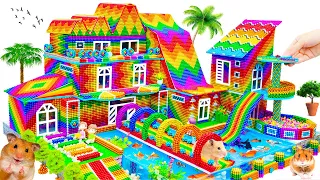 Satisfying Video | Build Summer Sport Villa Has Bridge Over Fish Pond & Ball Pit Slide For Hamster