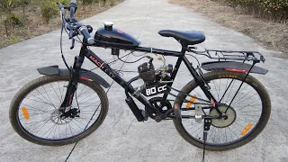 Powerful 80 cc cycle engine installation
