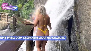 Uma praia 🏝️ com cachoeira aqui no Guarujá 🏝️🌊🌊🏖️