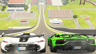 Big Ramp Jumps with Expensive Cars #10 - BeamNG Drive Crashes | DestructionNation