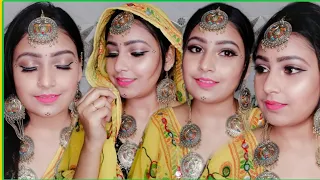 इस नवरात्रि करे ऐसे मेकअप || Traditional Navratri Glowy Makeup Tutorial for beginners
