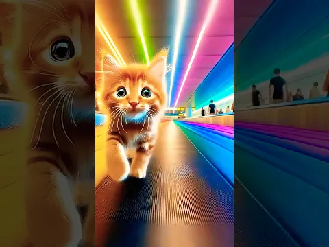 Comedy Animation: Cat's Lost In A Magical Airport… 🚨😨 Rainbow World! 👀😱 #cat #fantasycomedy