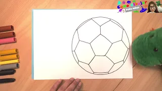 Como dibujar una pelota | para niños de 5 a 6 años | vocabulario en inglés con Dani mi marioneta!