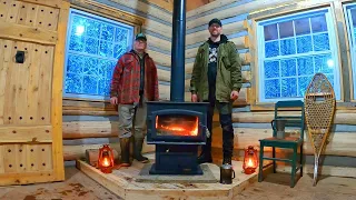 Installing our Wood Stove before Snowstorm! / Ep90 / Outsider Cabin Build
