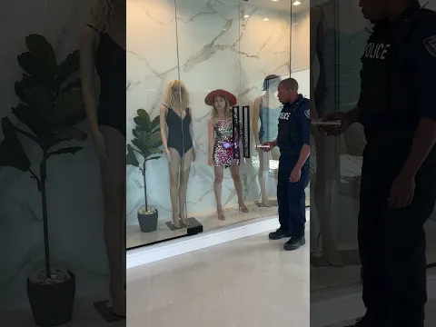 Woman hide herself in mannequin display area  #Shorts