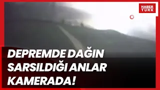 #Depremde dağın sarsıldığı anlar kamerada!