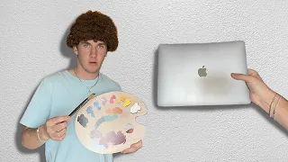 Following a Bob Ross Tutorial on my MacBook!