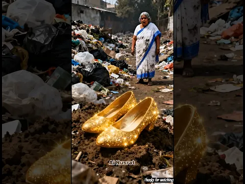 দাদি ময়লার মধ্যে জাদুকরী স্বর্ণের জুতা পেলেন! #shortvideo #shorts