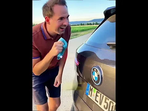 Why Is Water Coming Out of BMW Logos?! 😳🚘 #viral #trending #bmw  #shortvideo