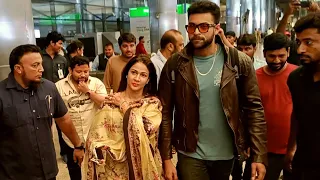 హైదరాబాద్ చేరుకున్న పెళ్లి జంట Varun tej lavanya tripathi back to hyd after marriage | varunlav