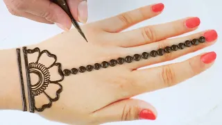 Very easy trick mehndi design - Latest Mehendi design for back hands - Simple henna/Mehandi design