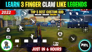 How to Shift in 3 Finger Claw Just in 1 Days 😱 || Top 5 Best 3 Finger Custom Hud || Free Fire