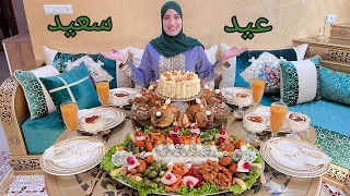 مائدة غداء ديال القلب زاهية و باهية كلها أفكار باش تكوني لالة و مولاتي نهار العيد