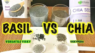 Chia Vs Basil Seeds | Basil Vs Chia Seeds | Sabja vs Chia Seeds