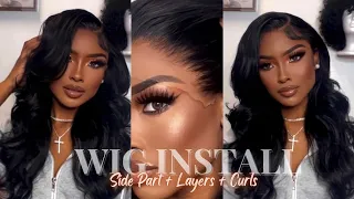 WIG INSTALL: My Go To Hairstyle | Side Part + Layers + Curls ft CynosureHair | @NauteyaWhyee