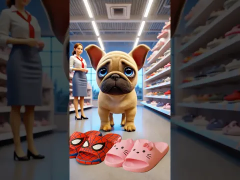 Cute Dog's Slipper Match-Up Challenge! Red Spider vs. Pink Cat! ❤️💖