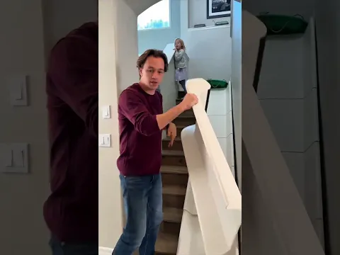 This Dad Turned Stairs Into a Fun Slide for His Daughter wood working art_hand crafts_#shorts