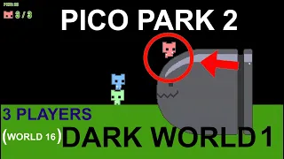 Pico Park 2 - Dark Mode - World 1 - Hello Dark Park - 3 Players - Walkthrough