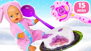NEW EPISODE! Disney princess & Baby Born doll. Play dolls & baby doll at the giant princess castle.