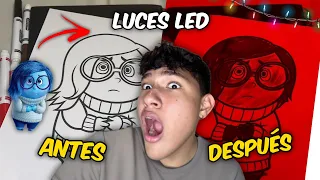 PINTANDO A PERSONAJES DE INTENSAMENTE 2 CON LUCES LED 😱